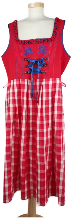 Dirndl 'Emilia Lay' rot/blau, Größe 46 - Bild 4