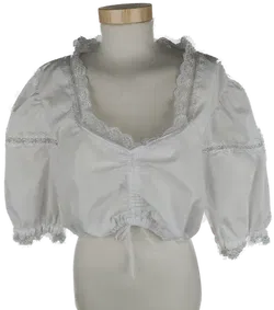 Dirndlbluse 'Emilia Lay', weiß mit Rüschen, Größe 46 - Bild 1