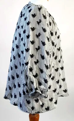 FUNKY STAFF Damenbluse gemustert schwarz-weiß - Gr. XS - Bild 2