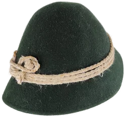 Kinder - Trachtenhut, tannengrün mit beiger Kordel - Bild 2