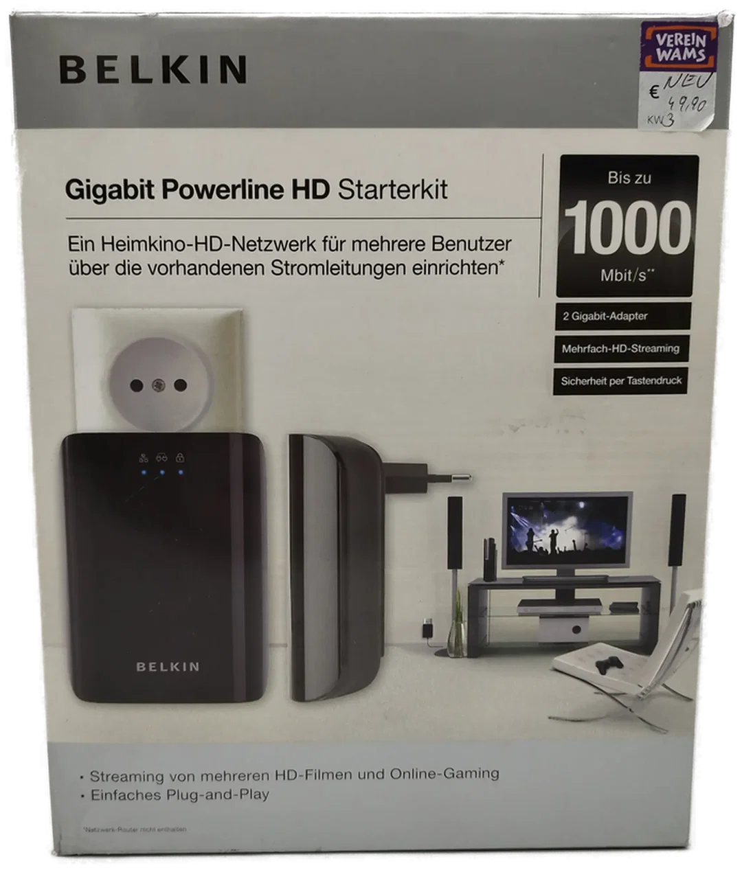 BELKIN Gigabit Powerline HD Starterkit - Originalverpackt - Bild 1