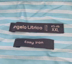 Angelico Litrico Herrenhemd Kurzarm hellblau gestreift - Gr. XXL 45/46 - Bild 4