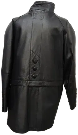 Damenmantel aus Echtleder in schwarz, Größe 39 - Bild 2