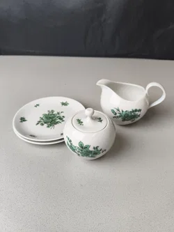 Thomas, Kaffeeset 4-tlg "Grüne Blume", 50er, Vintage – Vorschau 1