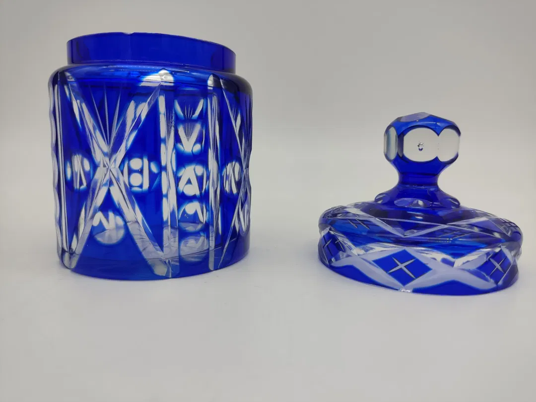 Kristall Zuckerdose in blau - Bild 4