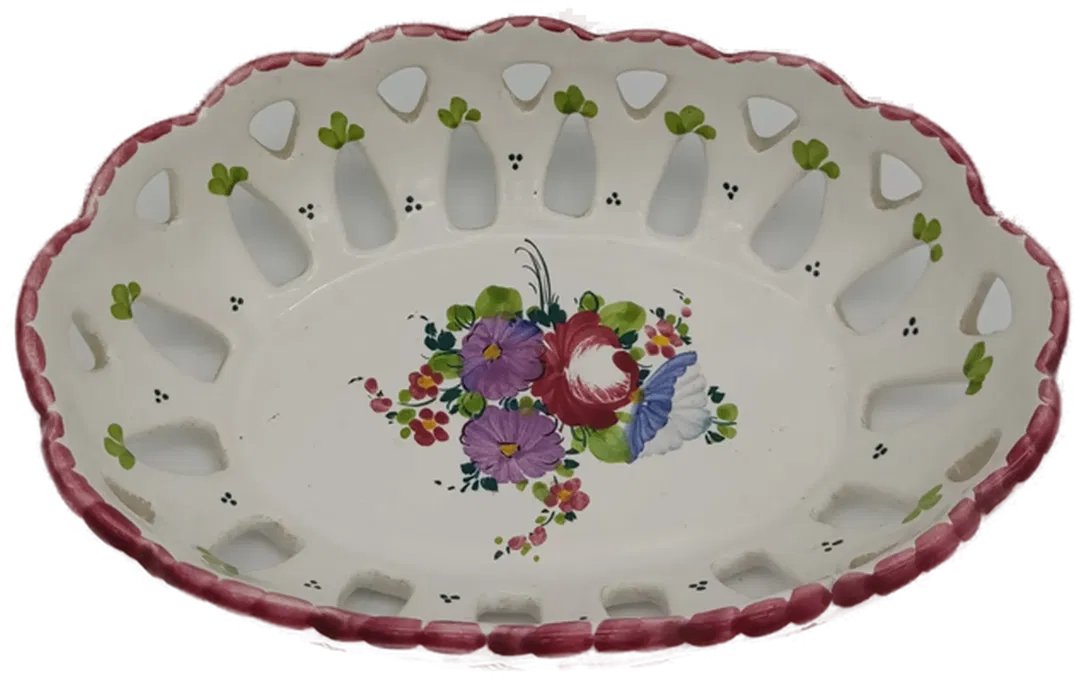 Gmundner Keramik - Bauernblume roter Rand Korb - Bild 4