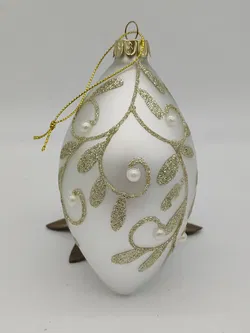 6 Stk. große Glas-Christbaumkugeln mit edler Verzierung - Bild 8