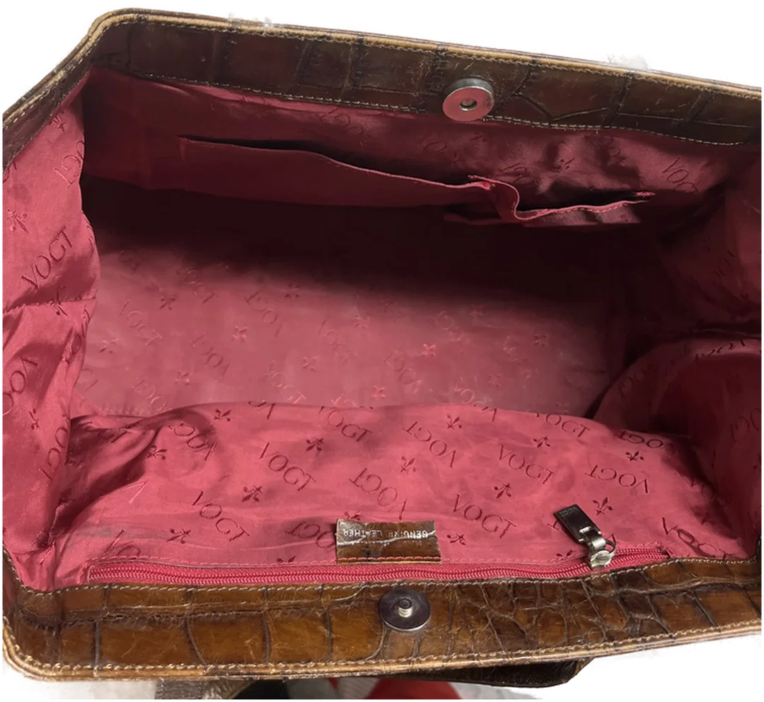  VOGT "Krokotasche" Made in italy Genuine Leder – Bild 5