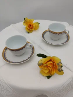 Kaffeegeschirr 2er Colditz Porzellan Kobalt mit Gold | DDR/GDR-Rarität – Vorschau 4
