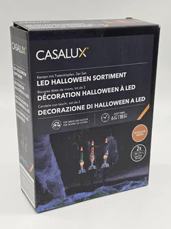 LED-Kerzen für Halloween mit Totenköpfen