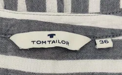 Tom Tailor Damenbluse grau-weiß gestreift - Gr. 36 - Bild 4