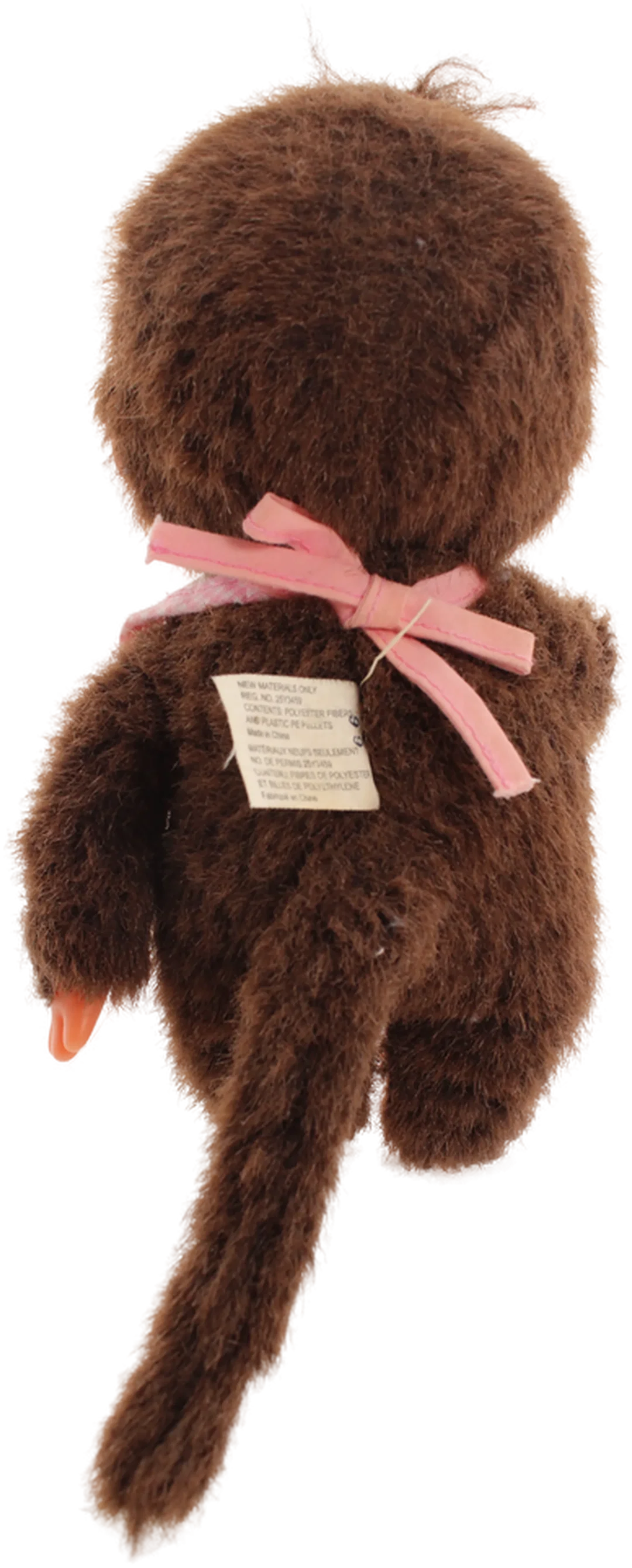 Niedliche Monchhichi-Mädchen mit roter Schleife & Lätzchen - Vintage Sammlerstück – Bild 2