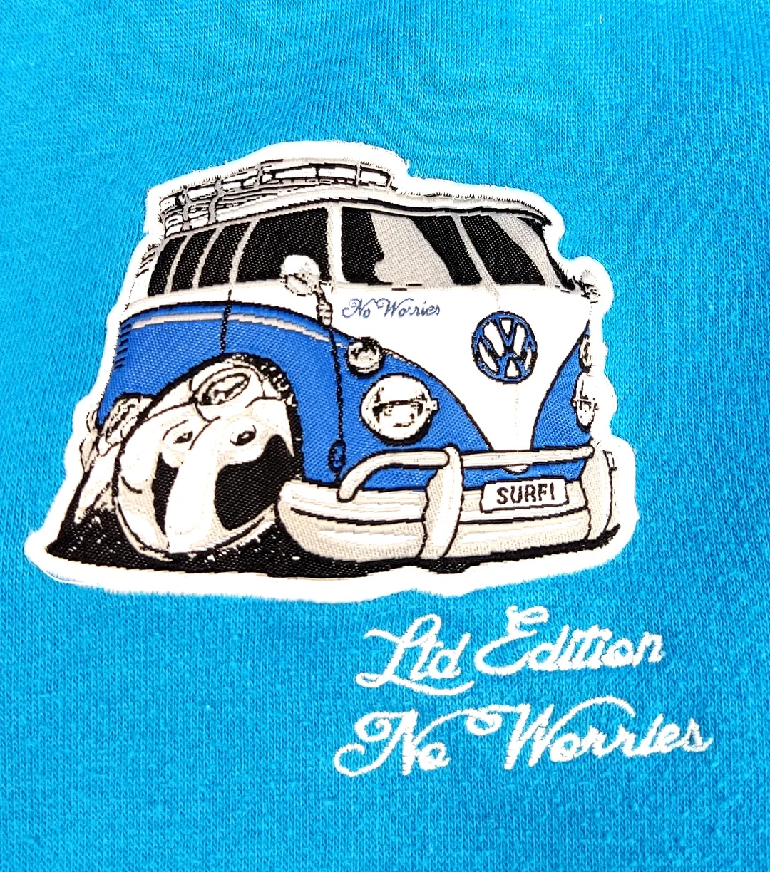 No Worries Surf Co Herren Hoodie hellblau - Gr. S – Bild 7