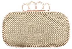 Abendtasche mit Strass und goldfarbenem Griff - Bild 1