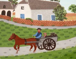 Villeroy & Boch Wandteller – Design Naif – Ø 16,5 cm – Motiv Pferdewagen mit Truthahn – Vitro-Porzellan - Bild 2