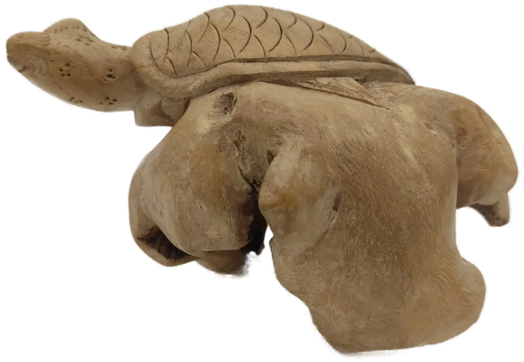 Schildkrötenfigur aus Wurzelholz | Handgeschnizte Glücksbringer – Bild 6