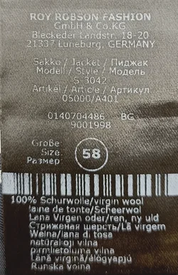 Roy Robson Herren Sakko dunkelblau Gr. 58 - Bild 4