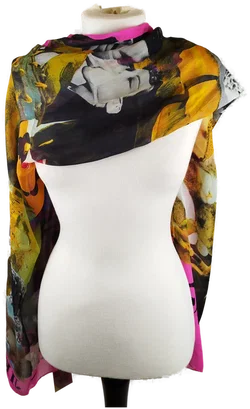 Moschino Larioseta Schal - bedruckt / Made in Italy - Bild 2