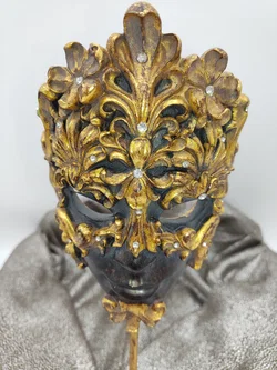 Venezianische Kunstharz Maske Herzog von Malfi  | Goldglanz mit Strass von Fa. J. Holländer – Vorschau 2