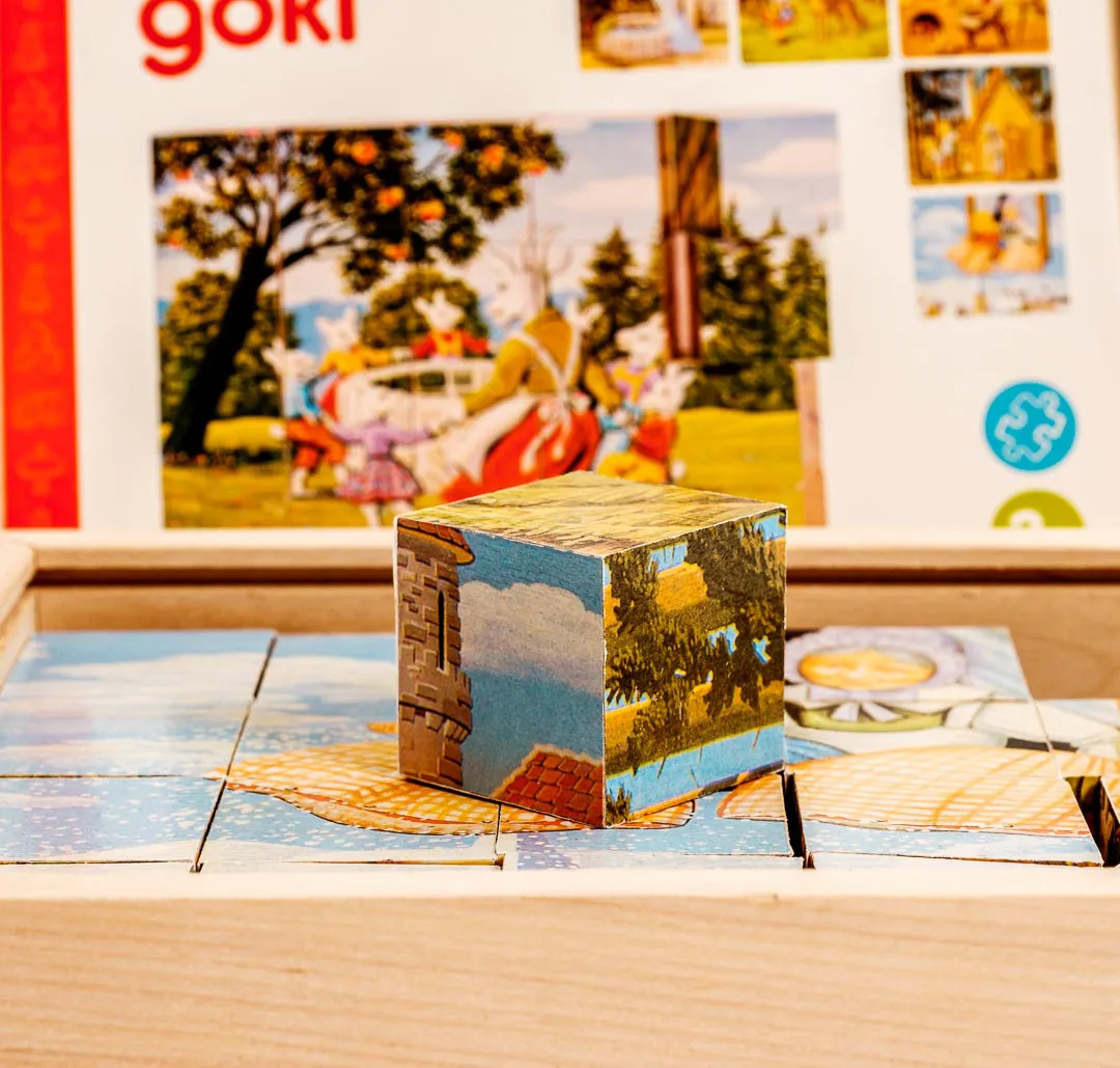 GOKI Würfelpuzzle Holz Märchen 57877 – Bild 2