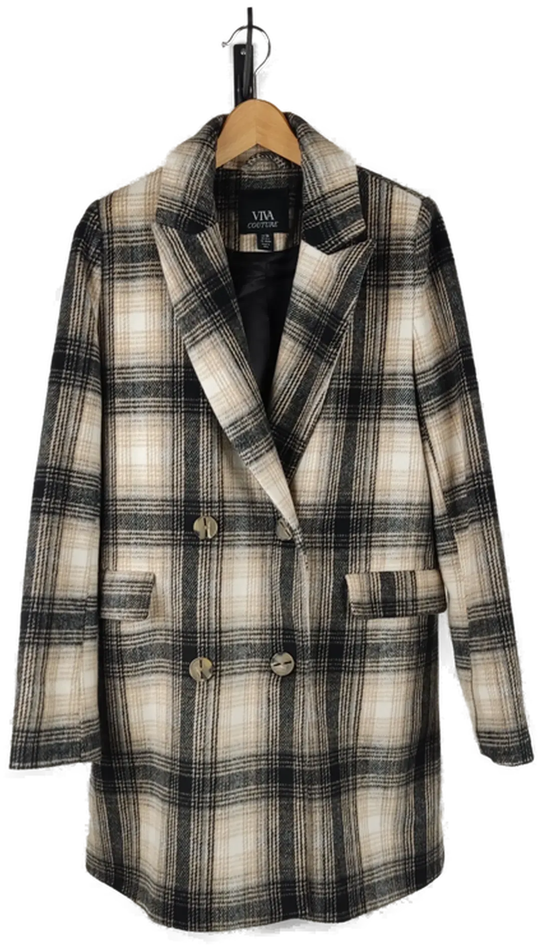 Viva Couture Damen Mantel Schwarz/Beige Größe S - Neuwertig - Bild 1