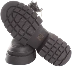 Schuhe Damen Boots Schwarz Gr. 38 | Schnürboots mit Reißverschluss | Plateau | sehr gut - Bild 4