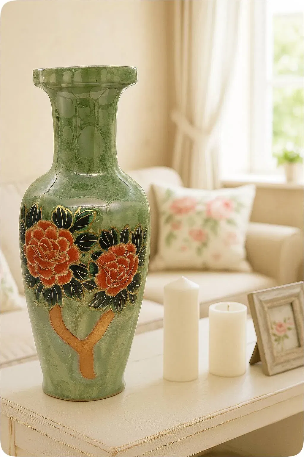 Vase mit Blumenmotiv - Bild 4