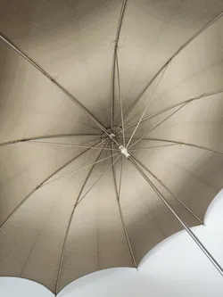 Vintage-Flanierschirm / Sonnenschirm / Damenschirm - beige-braun gemustert - Bild 3