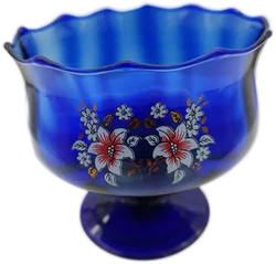 Schale Kobaltblau mit Handgemalten Blumen | Vintage-Schatz – Vorschau 2