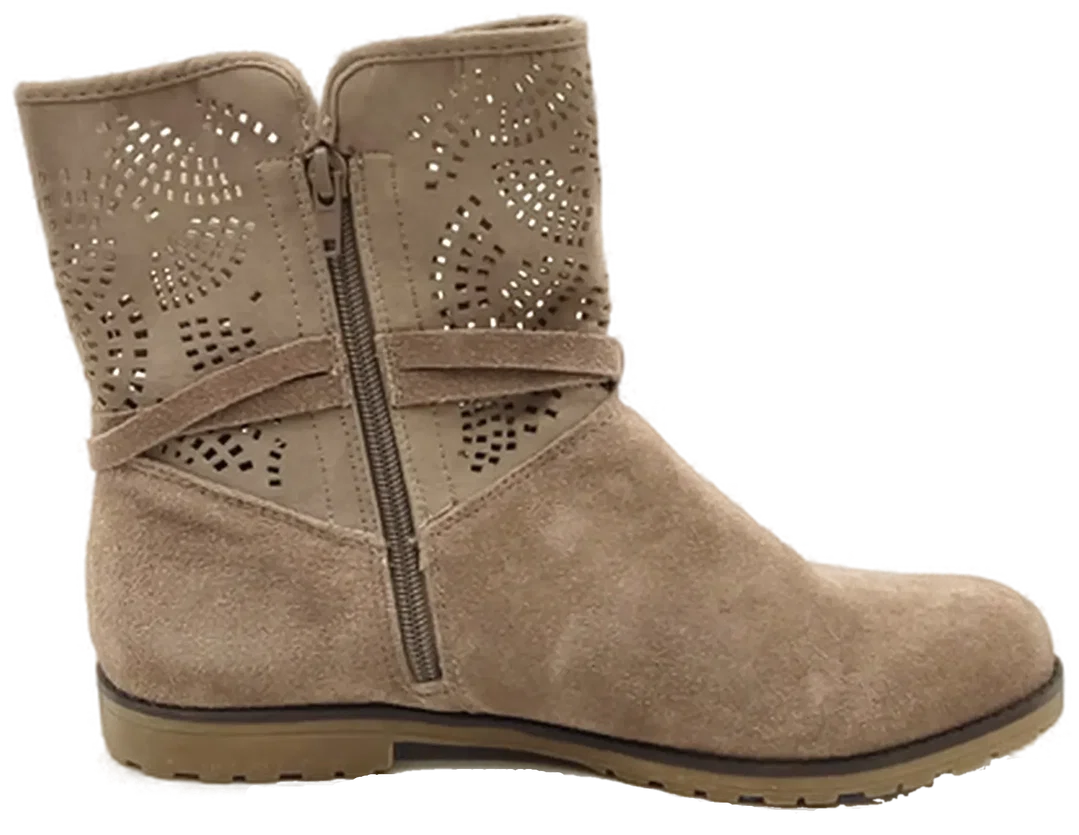 Damen Sommerstiefeletten Velourleder braun Gr. 40 – Bild 6