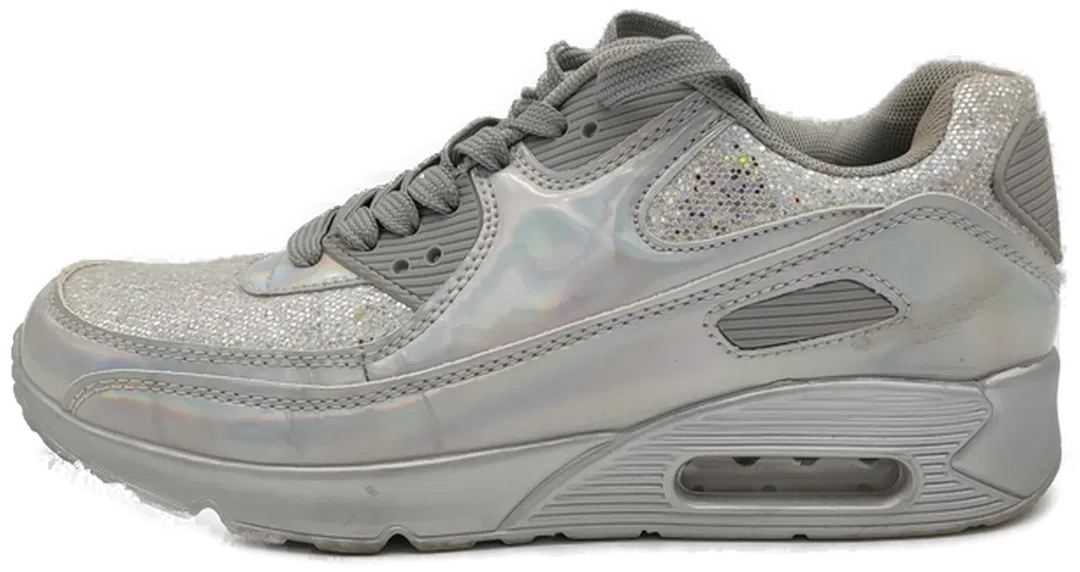  Damen Sneaker silber glänzend - Gr. 39,5 - Bild 4