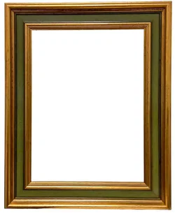 Klassischer Galerie-Bilderrahmen in Gold & Salbeigrün