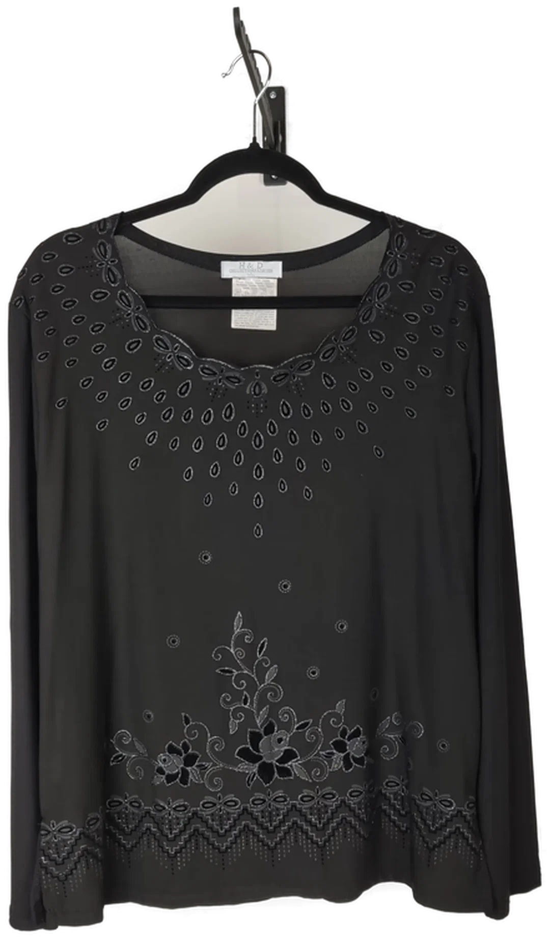 H&D Schwarze Damenbluse Bestickt XL | Eleganter Auftritt – Bild 5
