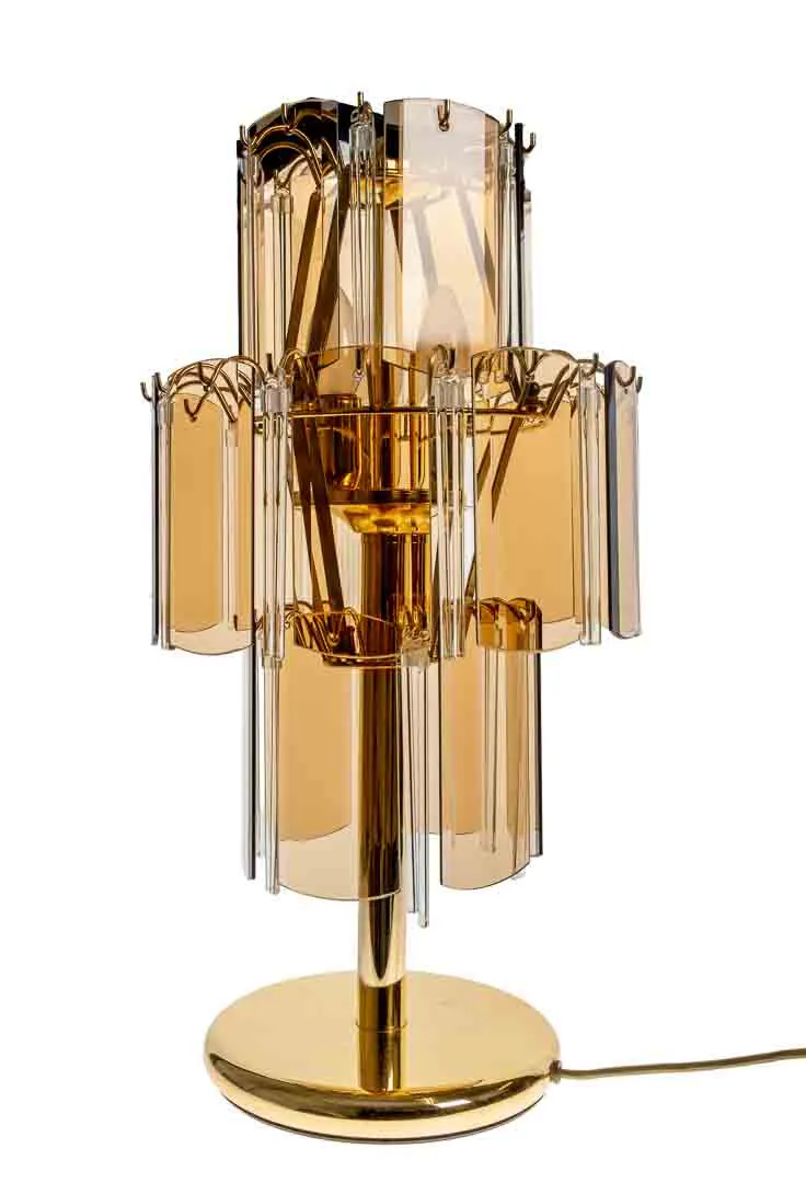 EGLO Tischlampe 70er Jahre – Rauchglas – Vintage Mid-Century Design – Bild 4