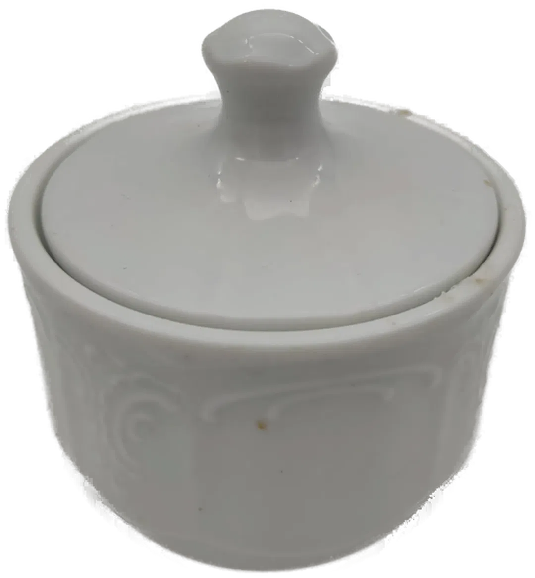 Lilien Porzellan Zuckerdose weiß - Bild 1