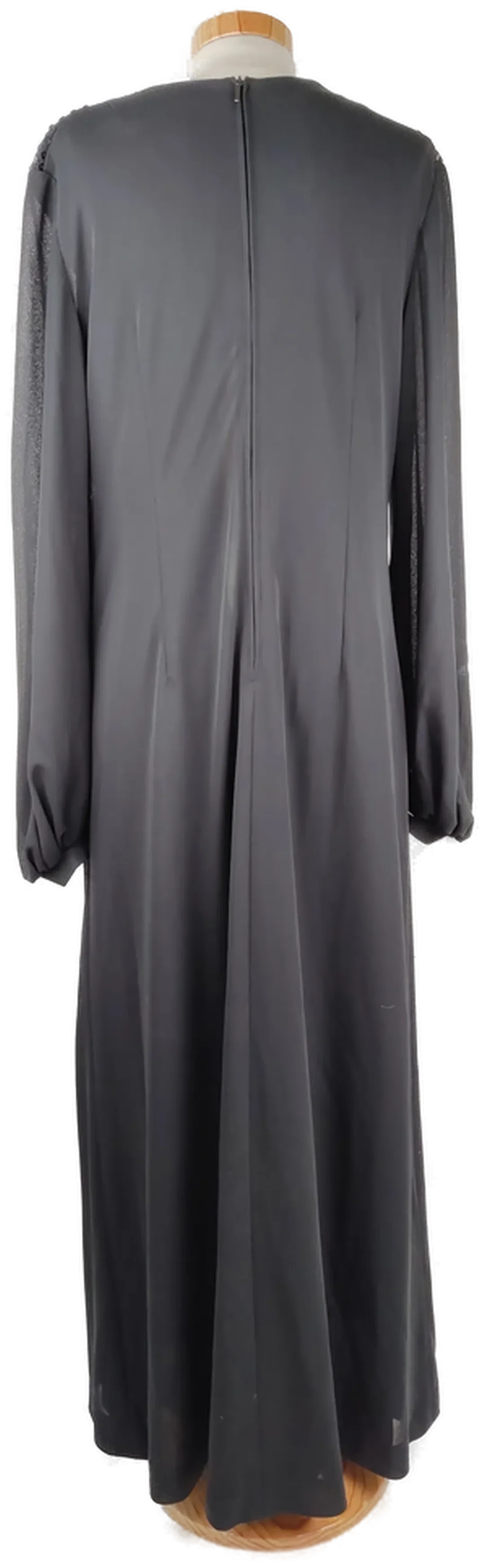 Kleid "Madrisa", langarm mit Ausschnitt und Pailetteneinsatz, schwarz, Größe 44 – Bild 3