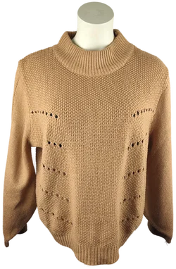 Damenpullover Größe 42 In Camel Mit Rollkragen | Herbstliebling – Vorschau 1