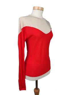 Topshop Boutique Damen Shirt, beige/rot- Gr. S – Vorschau 2