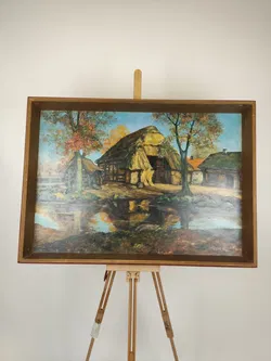 Großes Bild in Holzrahmen 