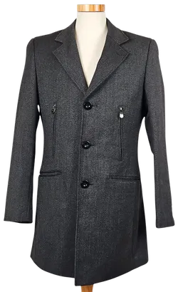 ESPRIT Herren Wollmantel, schwarz/grau - Gr. S  - Bild 1