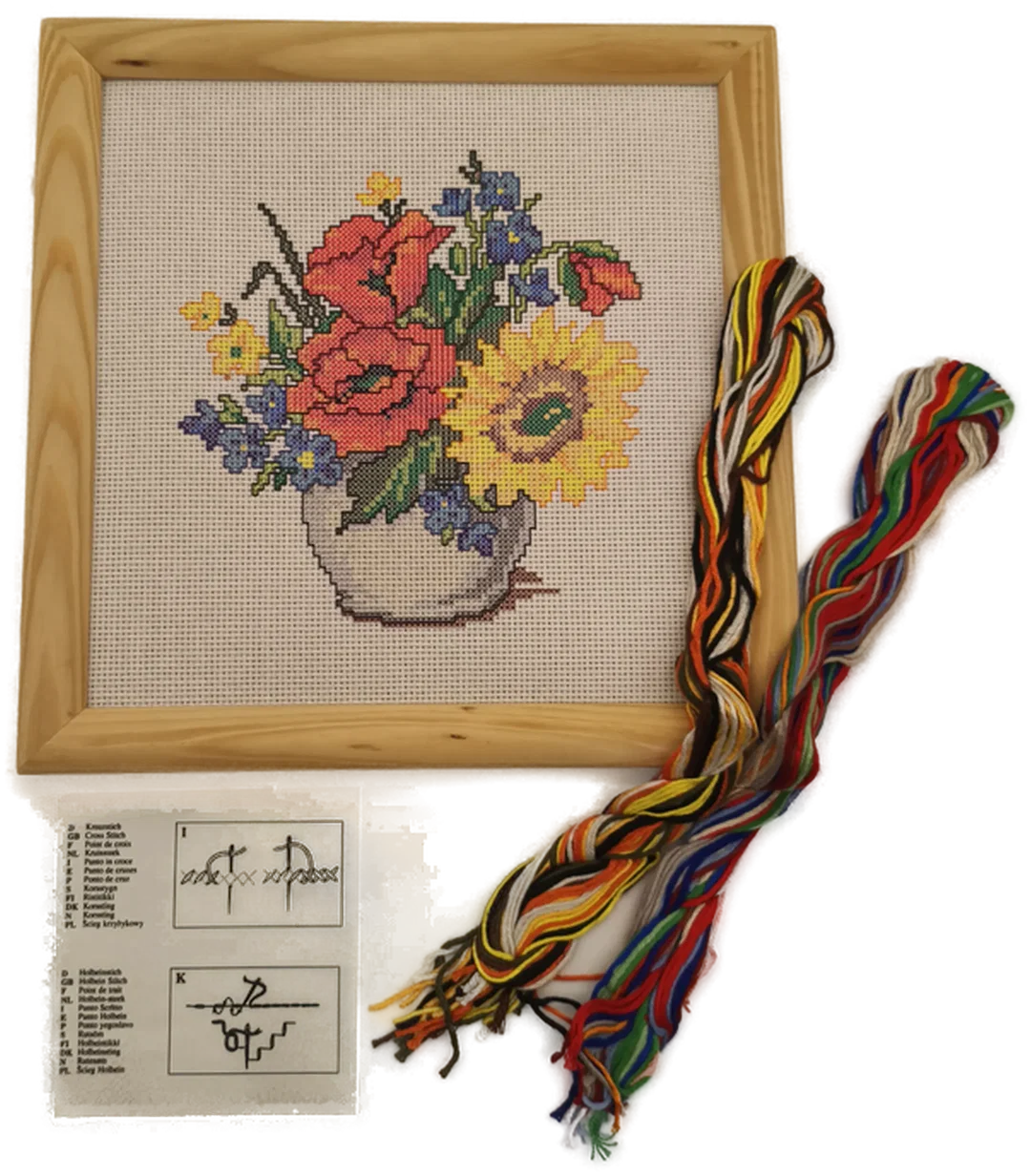 Stickset für Gobelinstickerei, Blumenstrauß, Ostern, Frühling - Bild 1