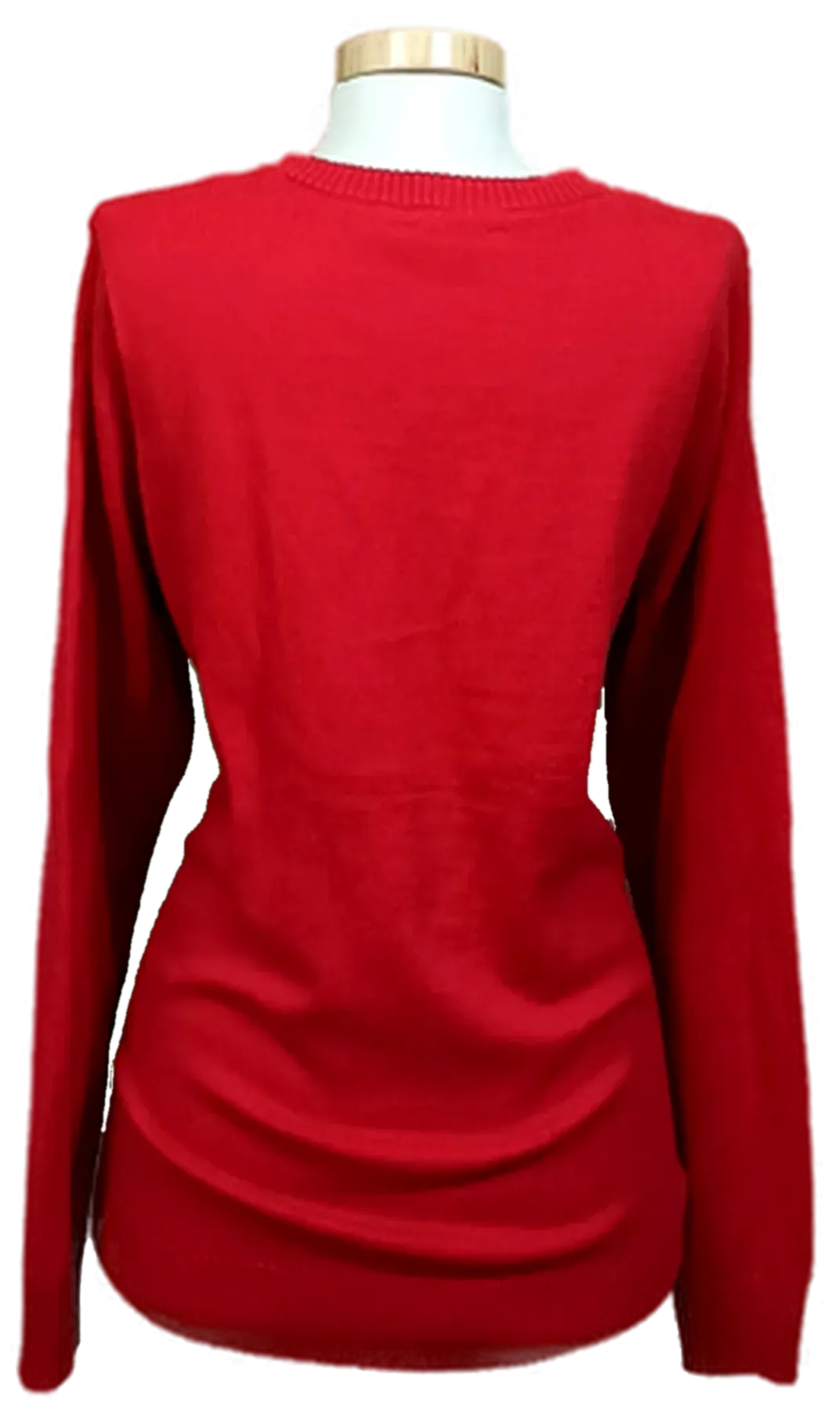 Esmara Damen Weihnachtspullover rot gemustert Gr. EUR 44/46 – Bild 2