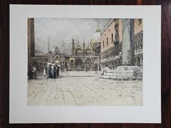 Piazzetta Venedig - Luigi Kasimir - Radierung in Farbe  - Bild 1