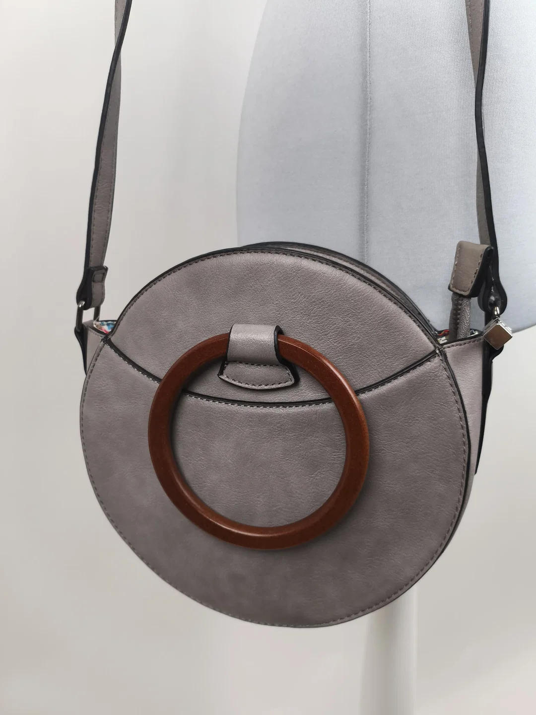 Mandoline, Handtasche rund, grau - Bild 1