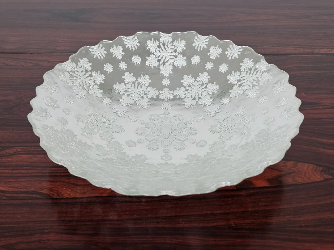 Silberne Dekoschale aus Glas - Durchmesser ca. 31 cm – Bild 4