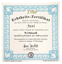 Sammelteller „Kindheitsfreuden der Jahreszeiten“ von M.I. Hummel - Juni (Teller A 1143) – Vorschau 3
