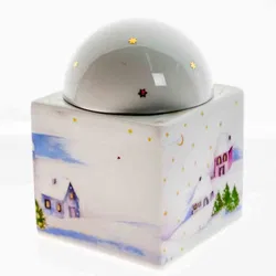 Arzberg Porzellan-Dose Winterdorf, 8×8×11 cm, mit Kuppel-Deckel - Bild 3