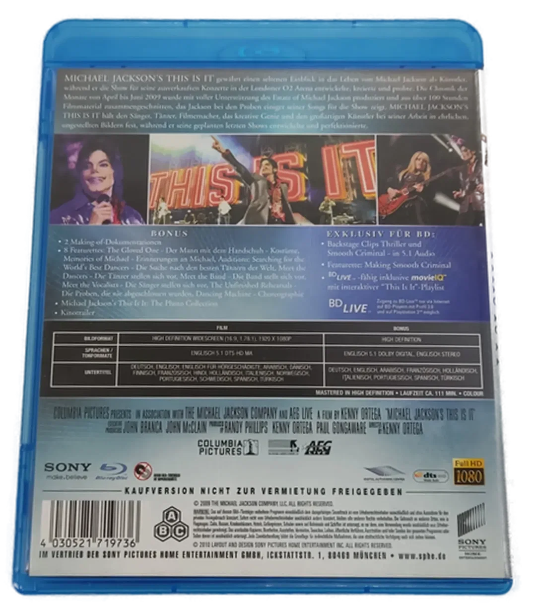 Blu-ray Disc Michael Jackson's "This is it" Wie sie ihn noch nie zuvor erlebt haben – Bild 3