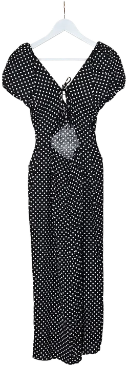 ZARA Damen Maxikleid mit Polka Dots, schwarz/weiß - Gr. S - Bild 2
