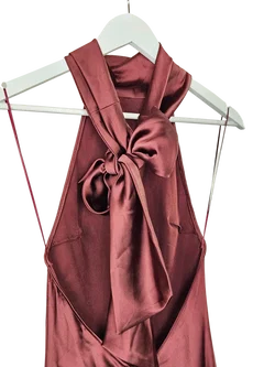 ZARA Damen Maxikleid, bordeaux - Gr. XS – Vorschau 3